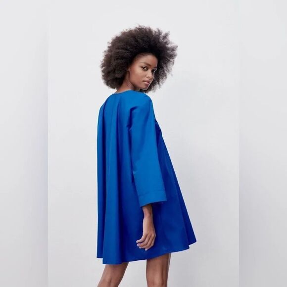 ZARA VOLUMINOUS MINI DRESS - Picture 4 of 9